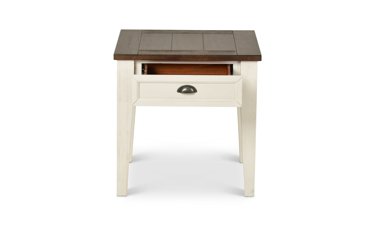 Cayla End Table Dark Oak/White
