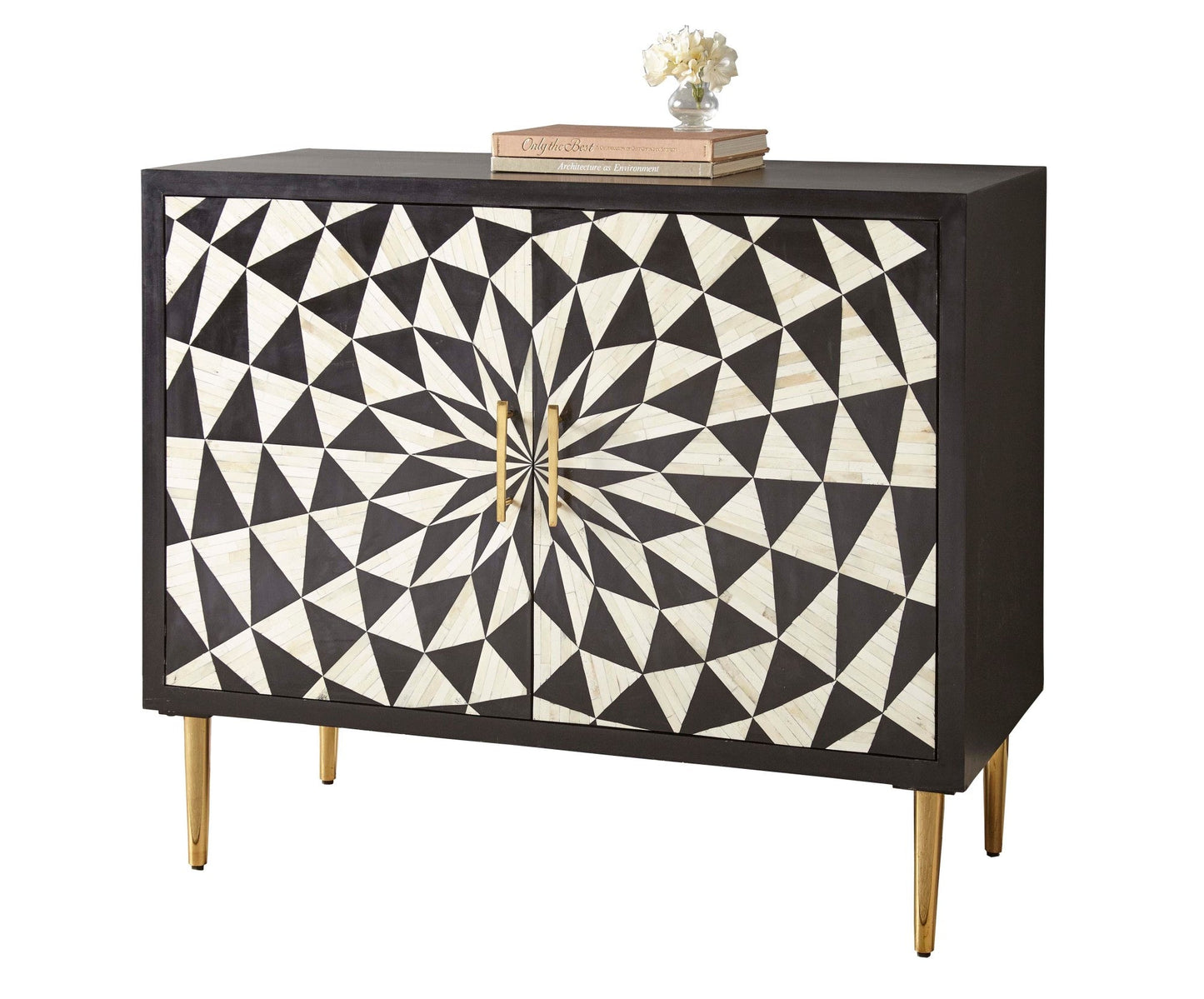 Benzara 2 Door Bone Inlay