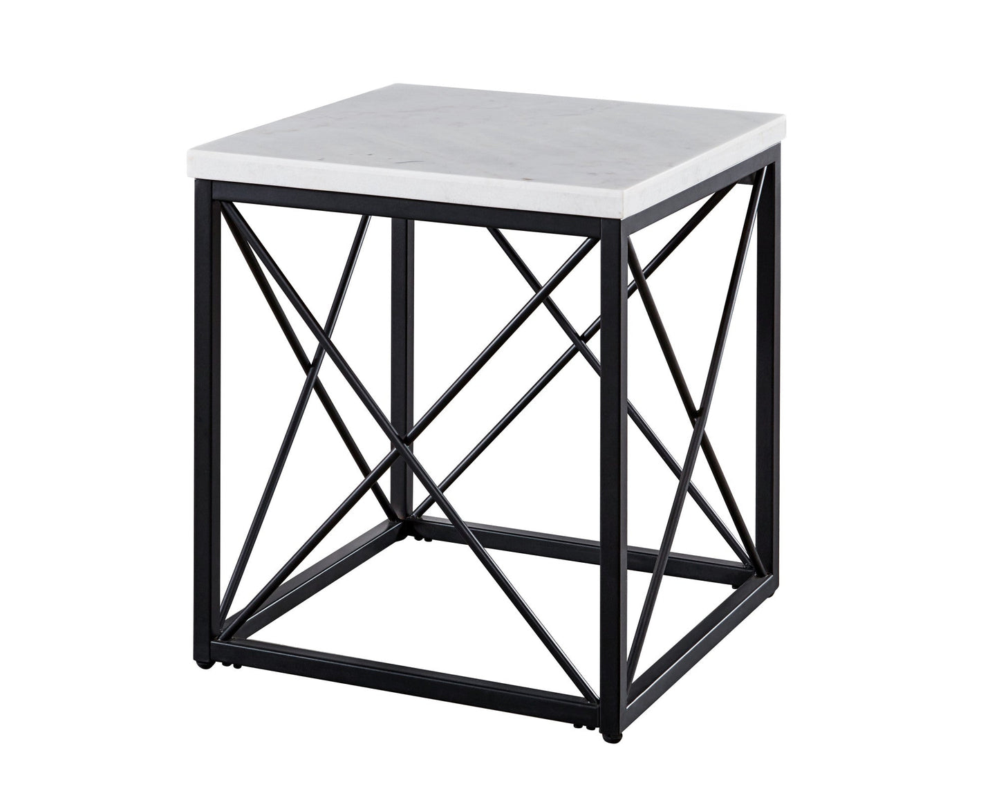 Skyler White Marble Top Square
