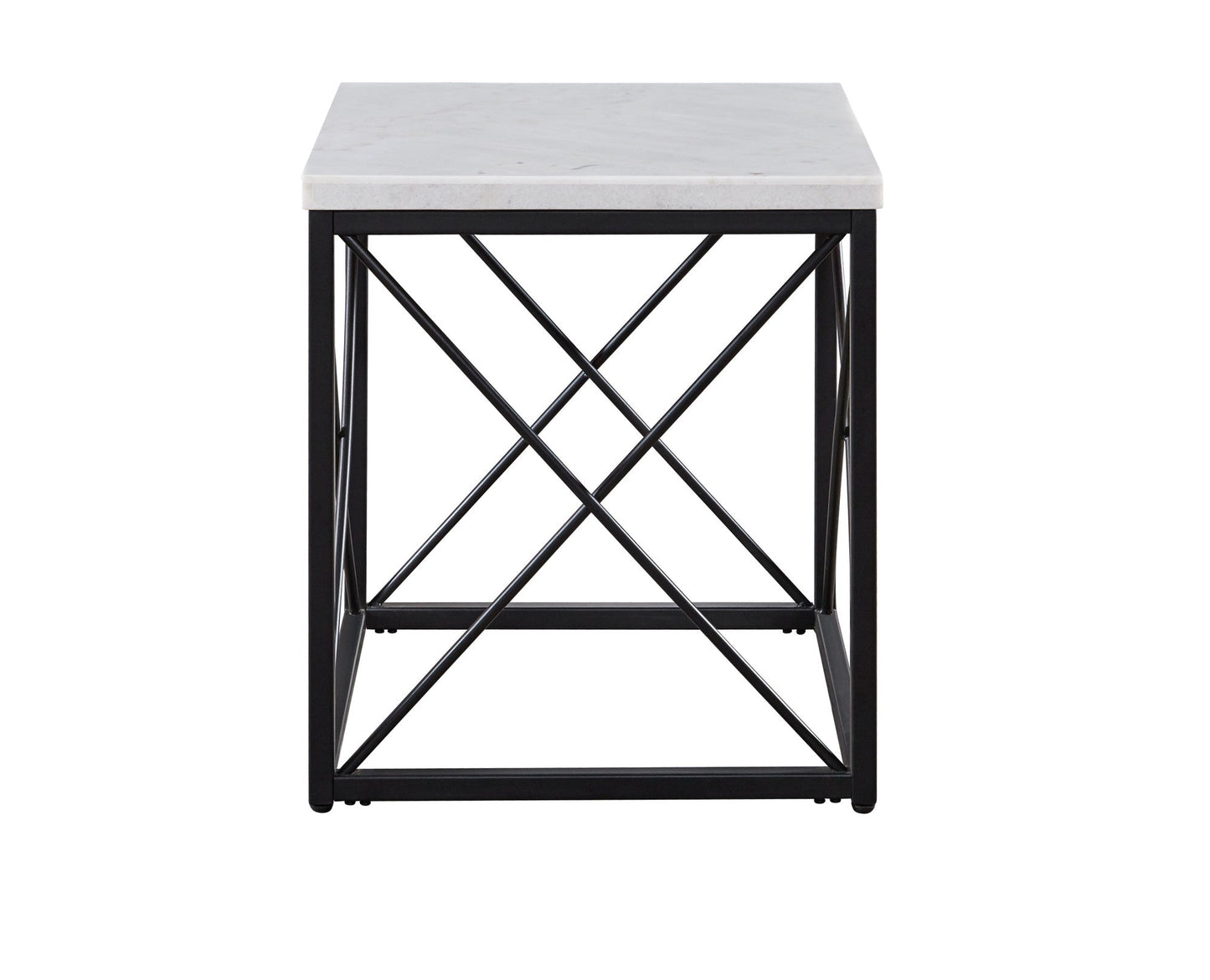 Skyler White Marble Top Square