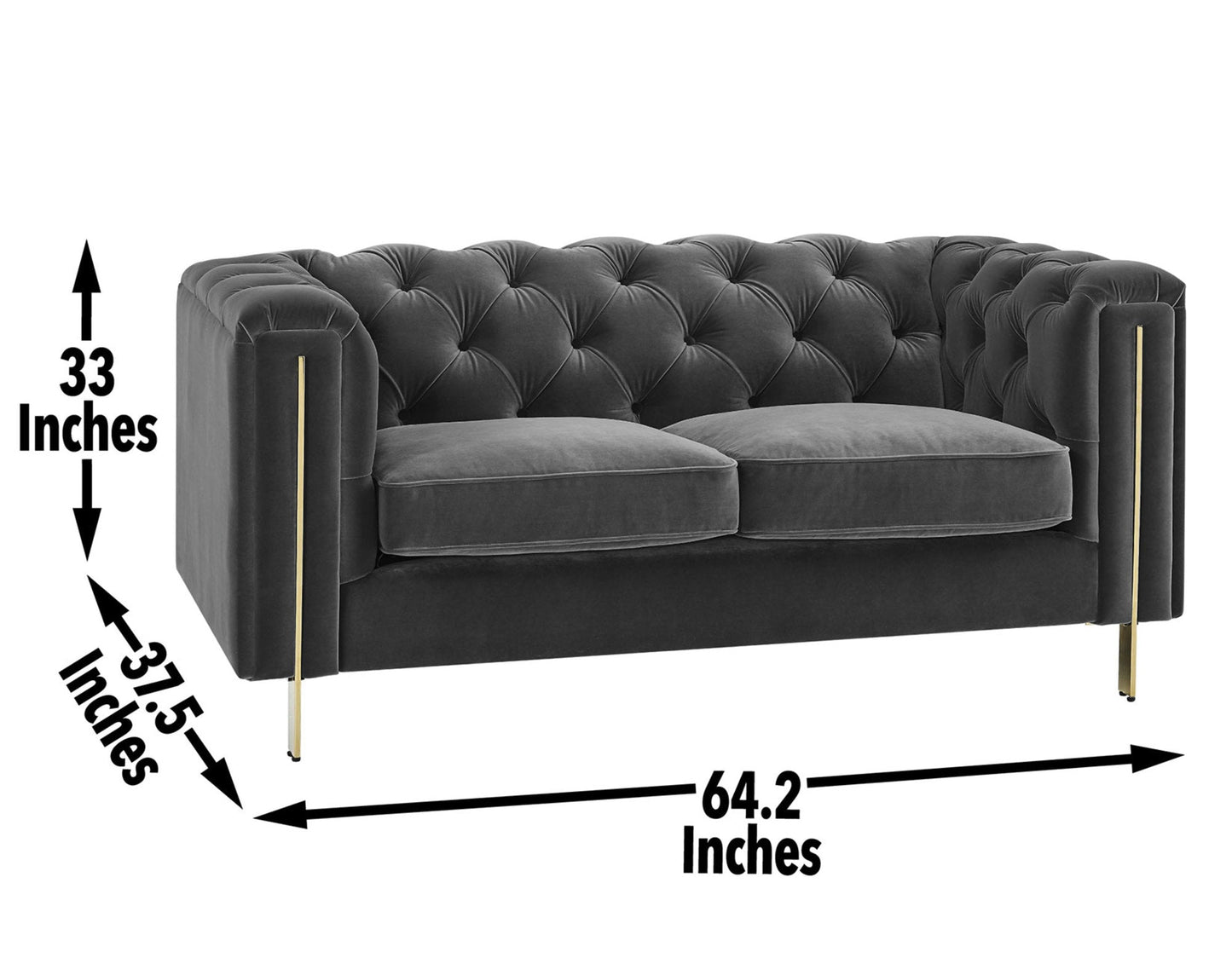 Charlene Gray Velvet Sofa Love