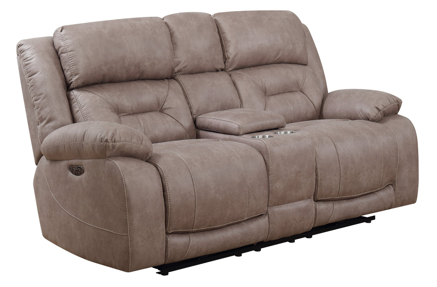 Arial Sand Dual-Power Reclining Console Loveseat