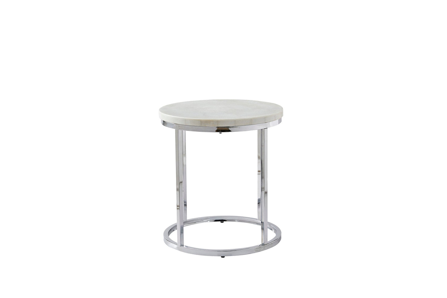 Echo White Marble Top Round End