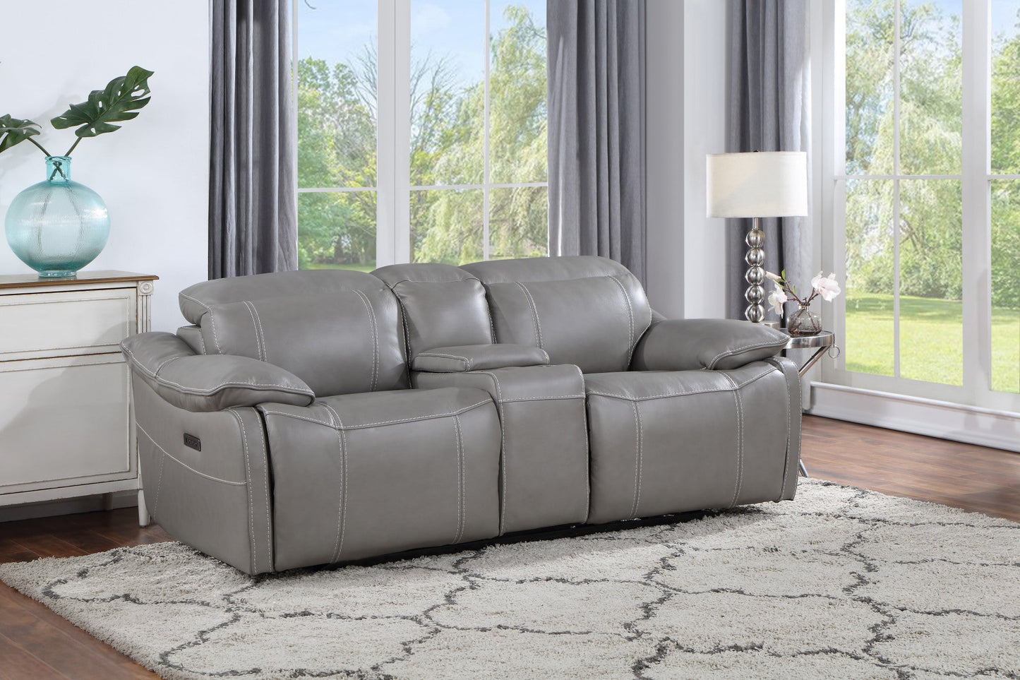 Alpine Leather P/P Recliner Smo