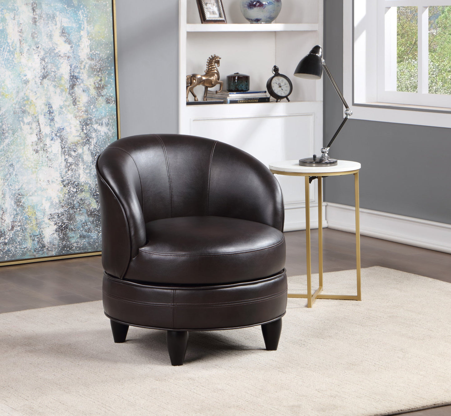 Sophia Accent Chair Brown PU