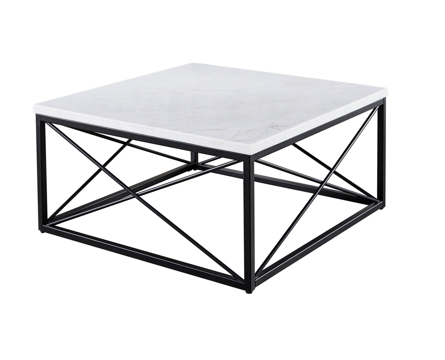 Skyler White Marble Top Square