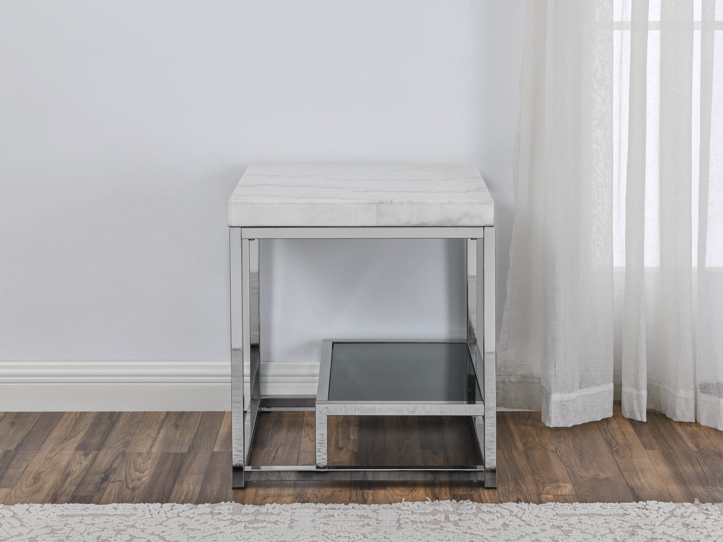 Aston White Marble Top End Table
