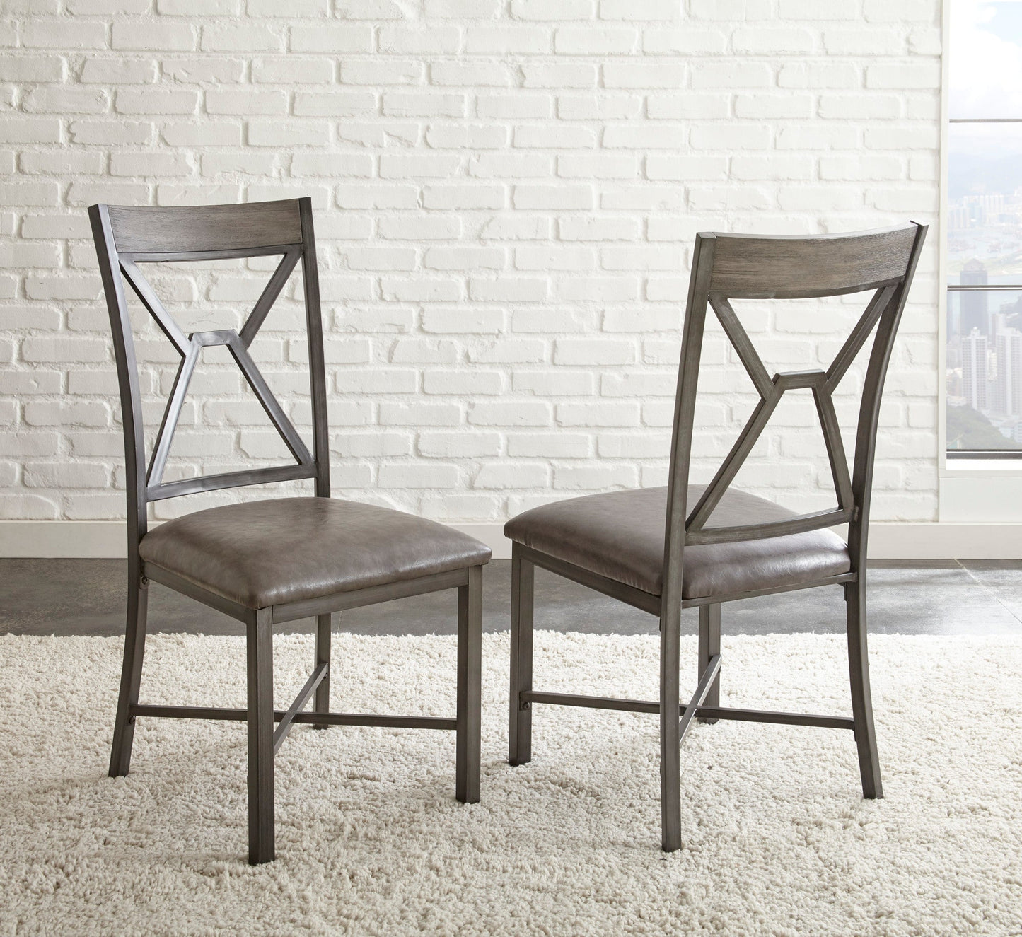 Alamo  Gray PU Side Chair
