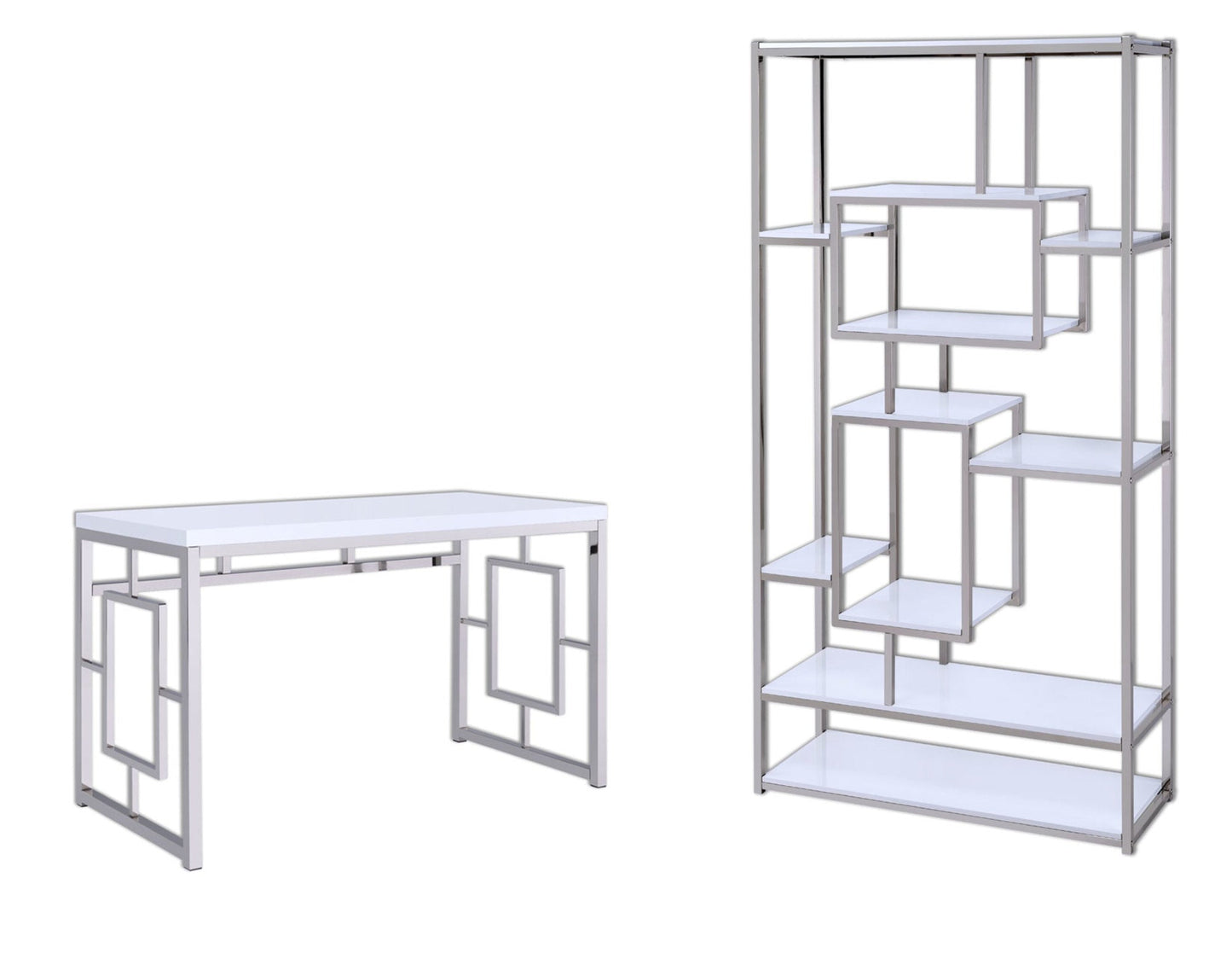 Alize White Bookcase and Desk