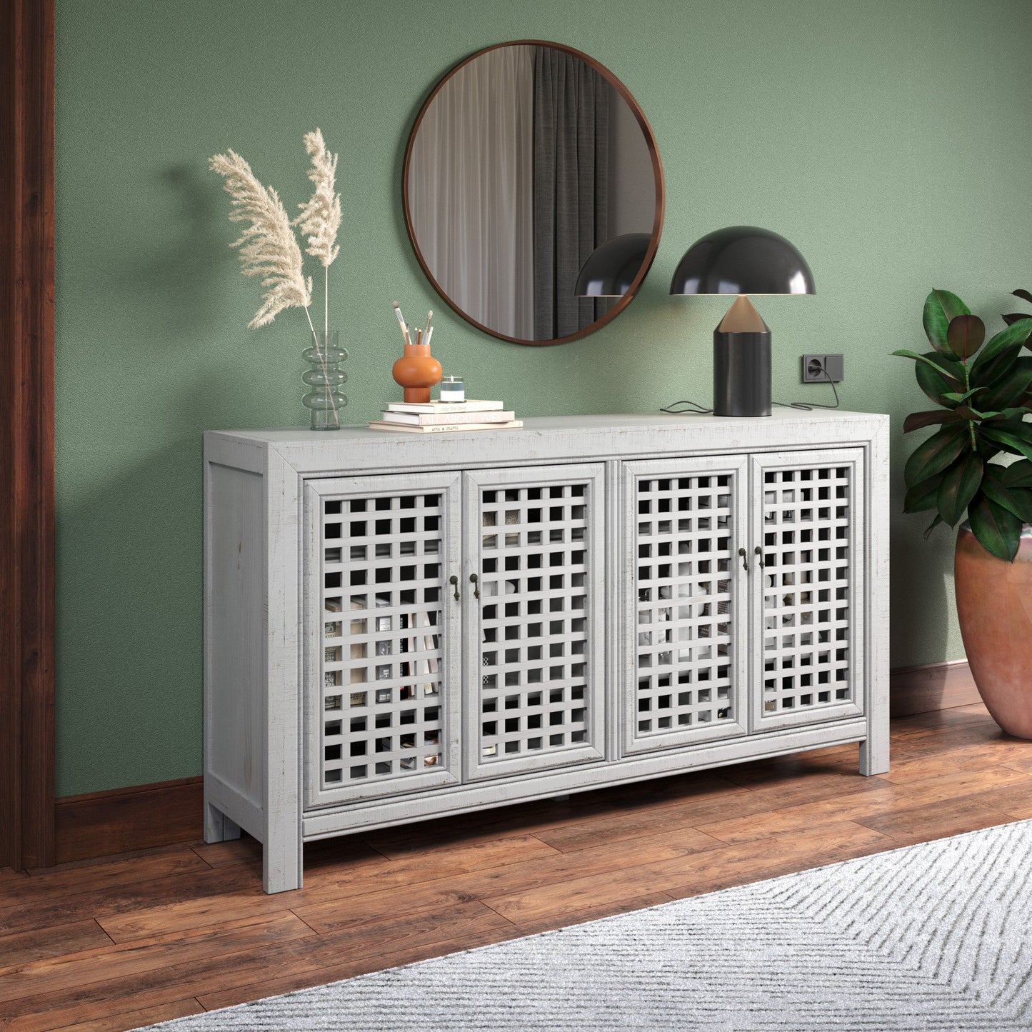 Rio 4 Door Accent Cabinet Grey