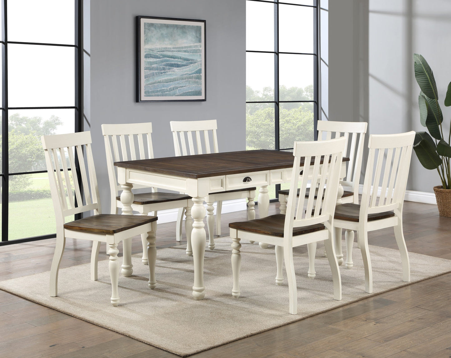Joanna Ivory/Mocha 7PC Dining Set