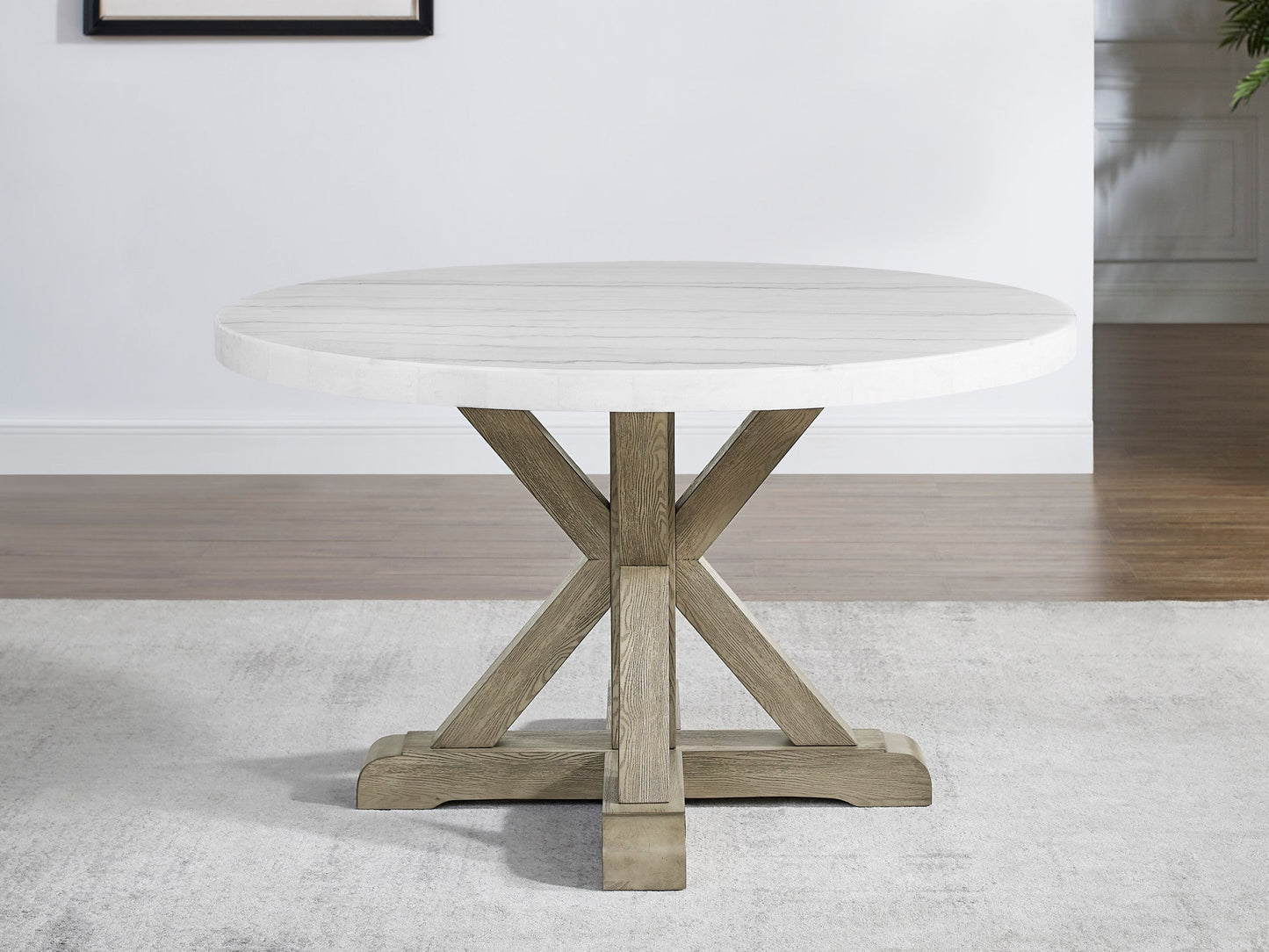 Carena White Marble Top, 52" Round