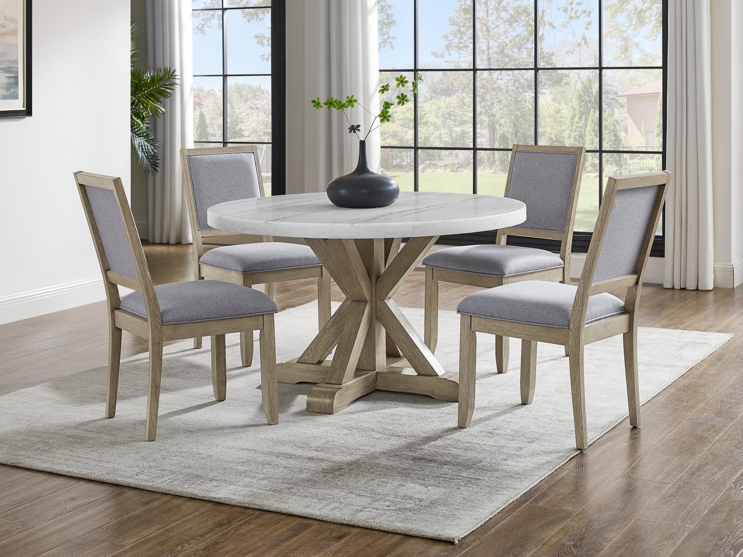 Carena Round Table Dining Set (1 Table+4
