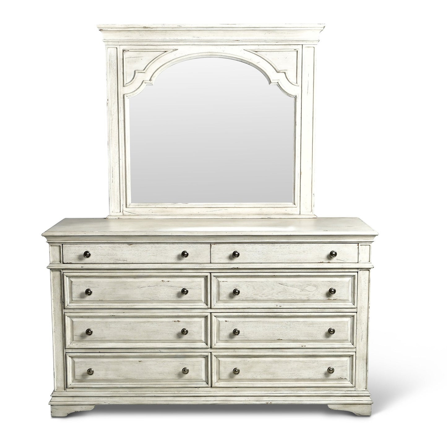 Highland Park Cathedral White Dresser and Mirror