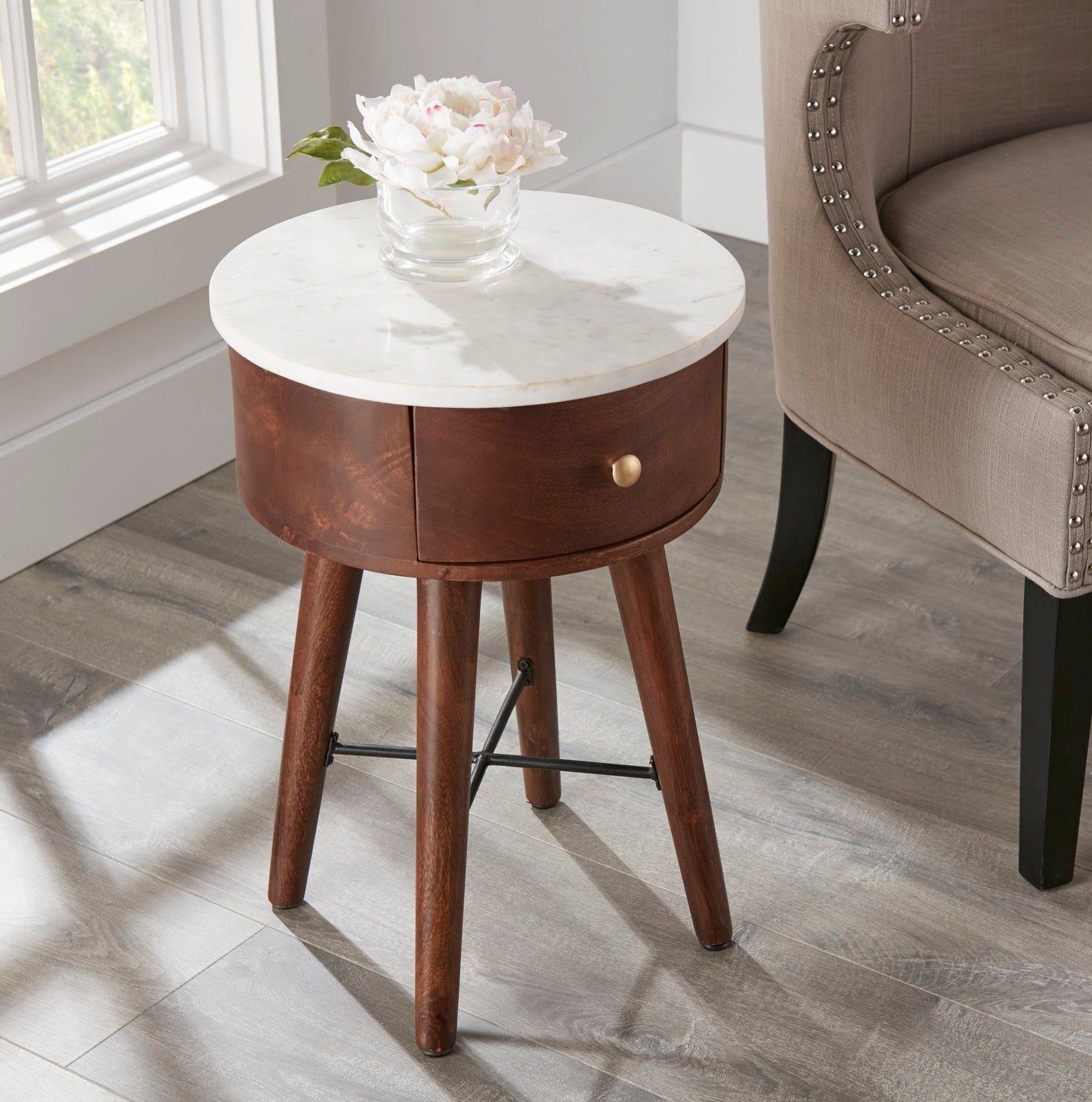 Bangalore White MarbleTop Round