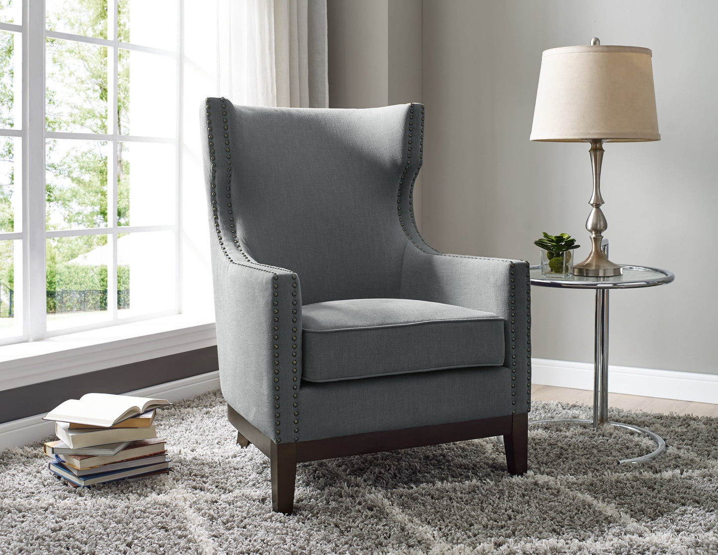 Roswell Linen Accent Chair w/