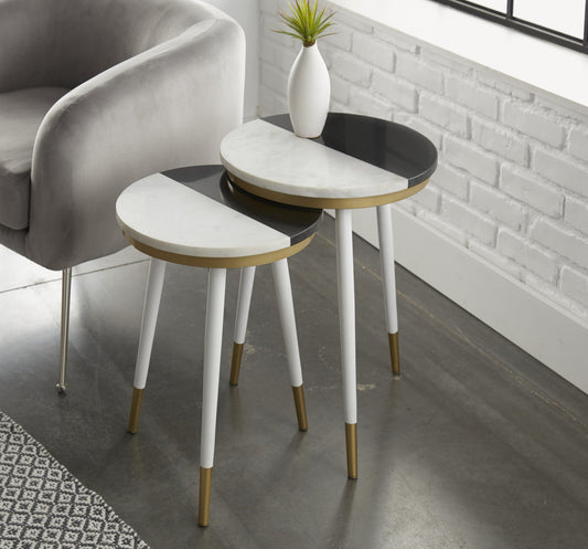 Taj 2-Pack Marble Top Side Tbls