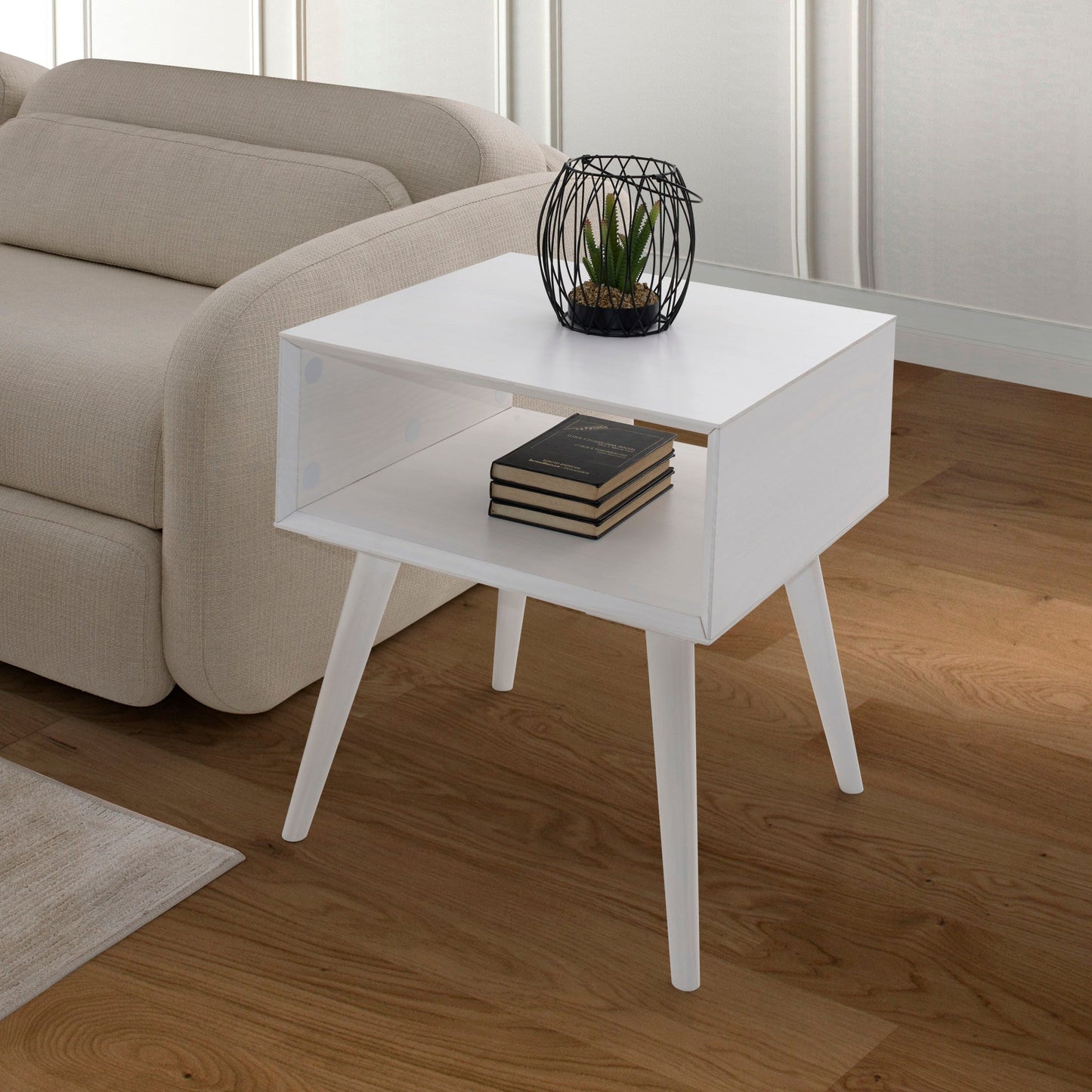 Elin White End Table
