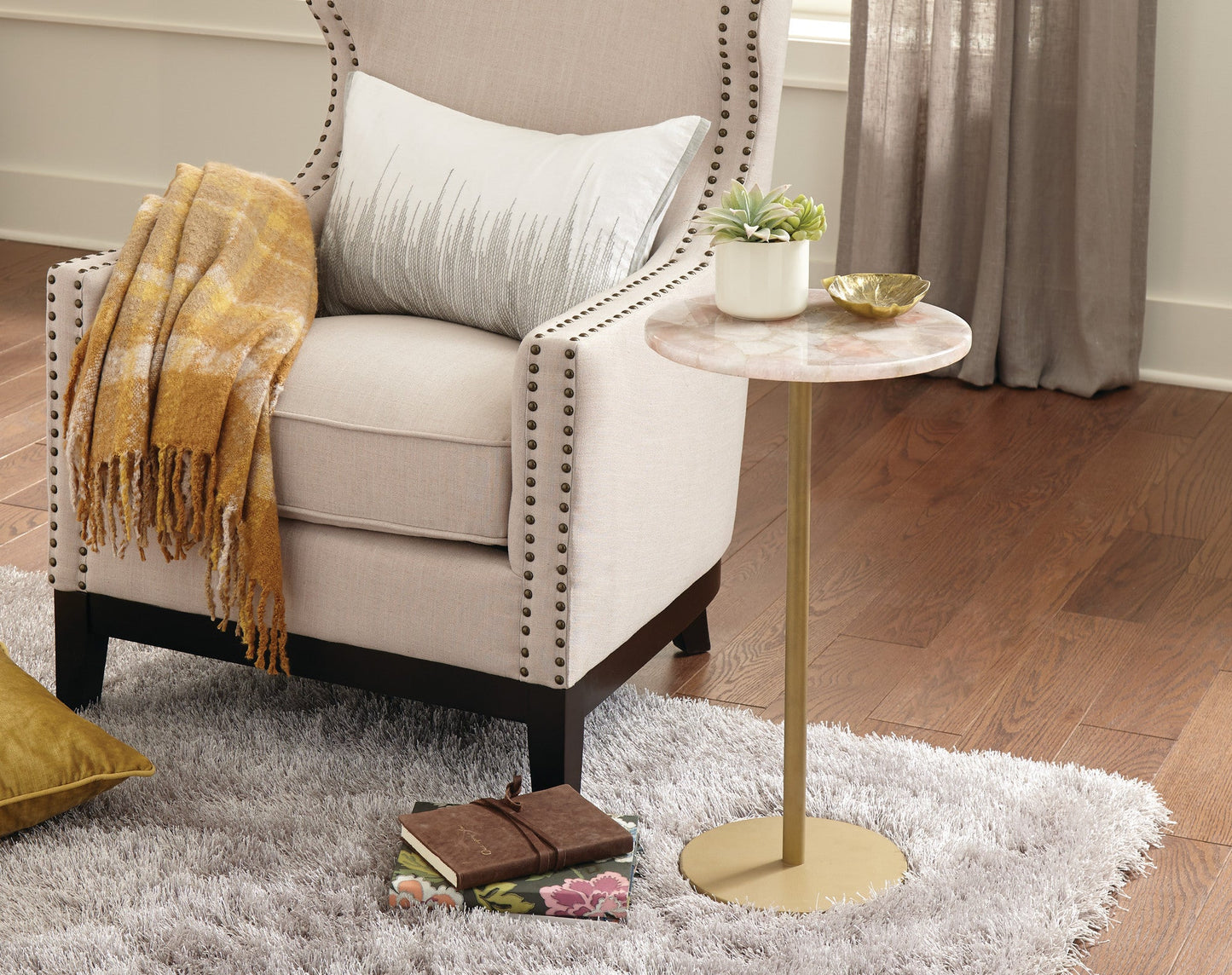 Rosie Rose Quartz Top Chairside