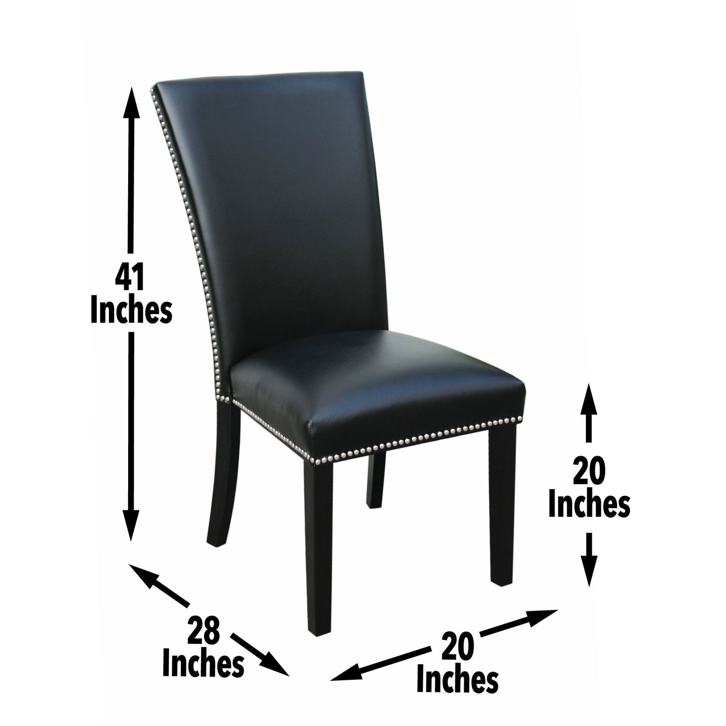 Camila Black PU Dining chair