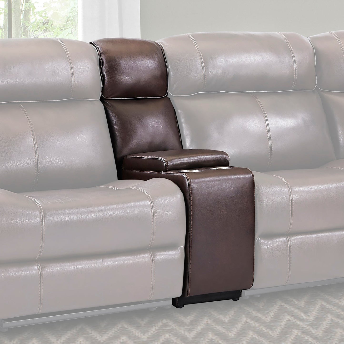 Eclipse Florence Brown Sectional Entertainment Console