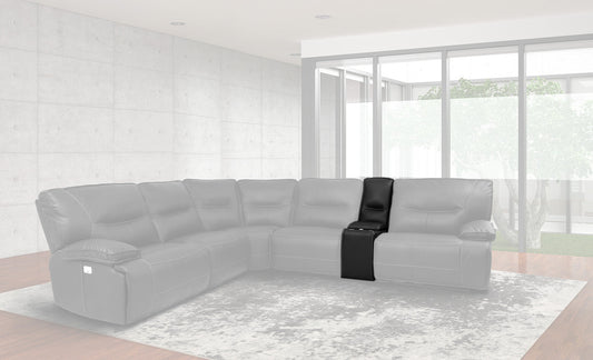 Spartacus Black Sectional Entertainment Console With Usb Pop-Up