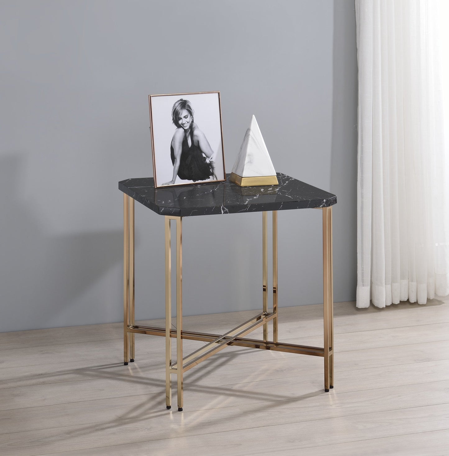 Daxton Faux Marble Top Square