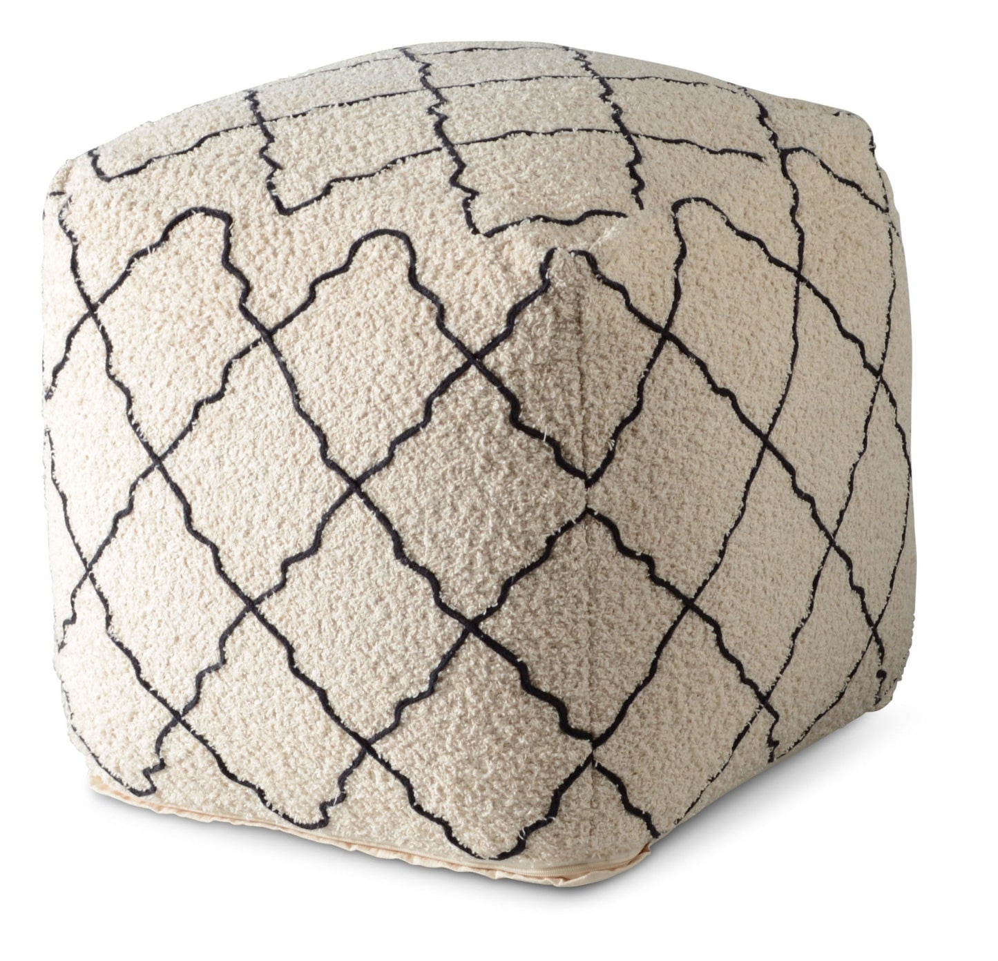 Lattice Square Pouf